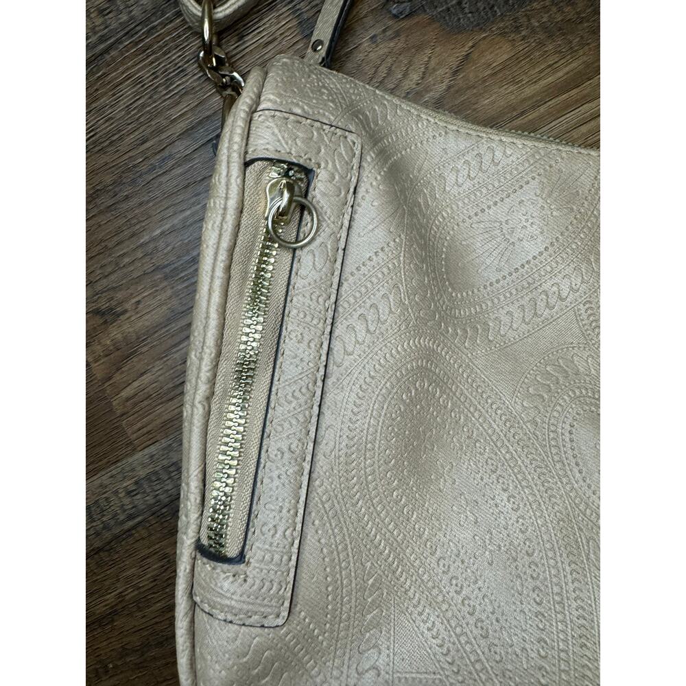 Jessica Simpson tan crossbody Faux leather purse textured design - Picture 7 of 13